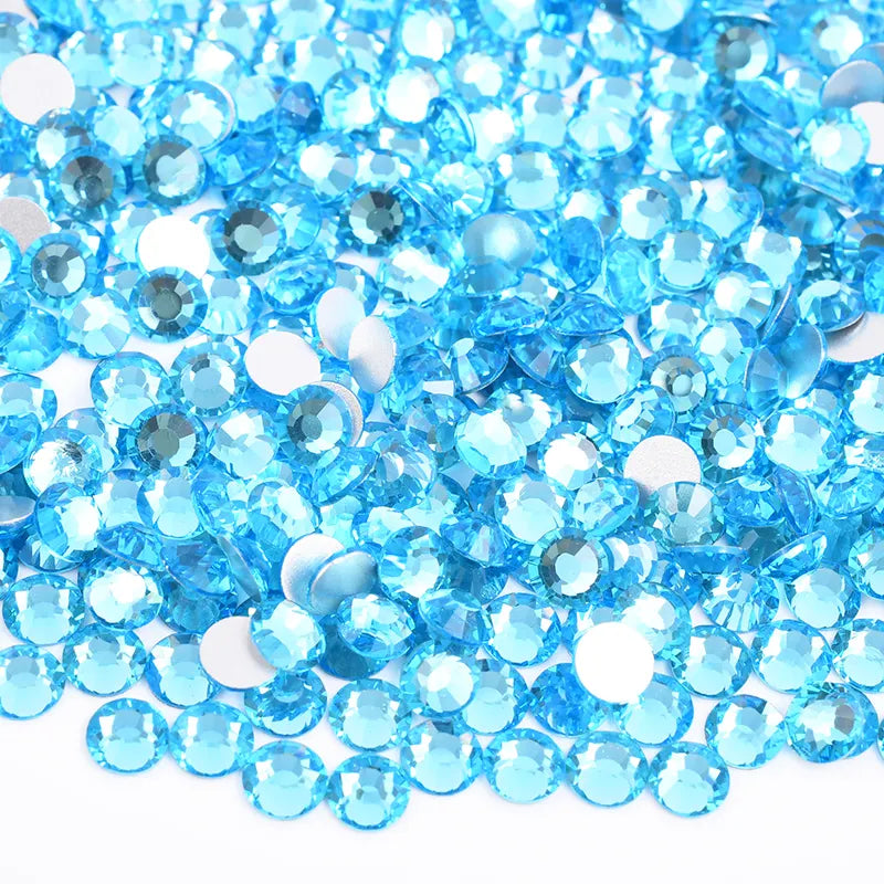 Aquamarine blue glass rhinestones