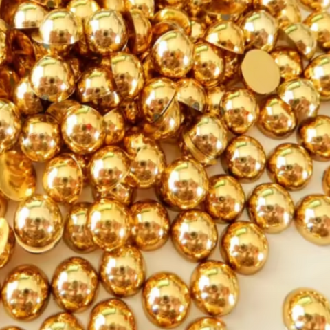 Liquid Gold Domed Flatback Pearls MIX