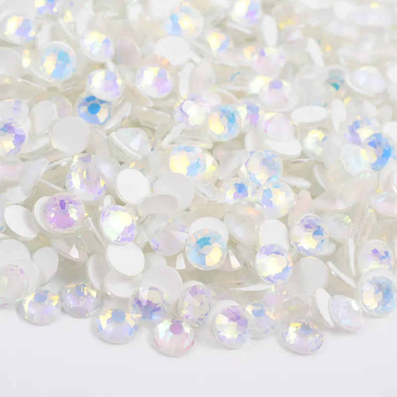 Luminous White Opal Glass Rhinestones