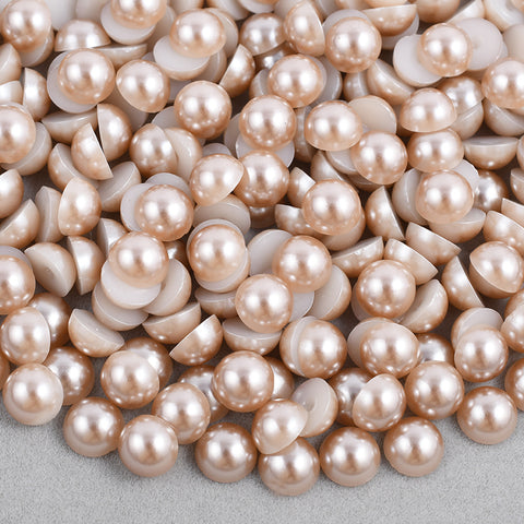 Cappuccino Brown Domed Flatback Pearls MIX