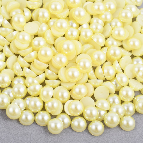 Mellow Yellow Domed Flatback Pearls MIX